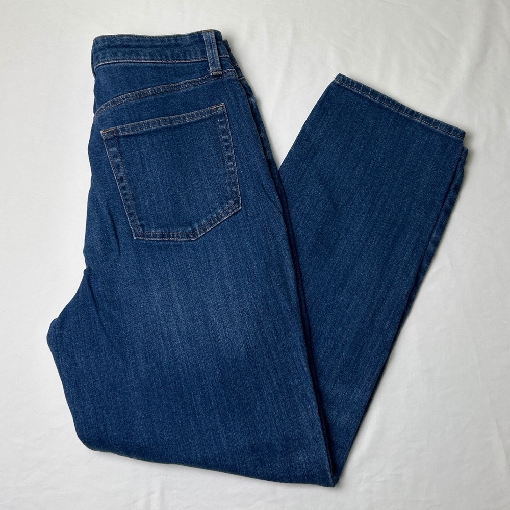 Talbots Womens Mid Rise Modern Ankle Straight Leg Denim Jeans Size 4 Blue Casual